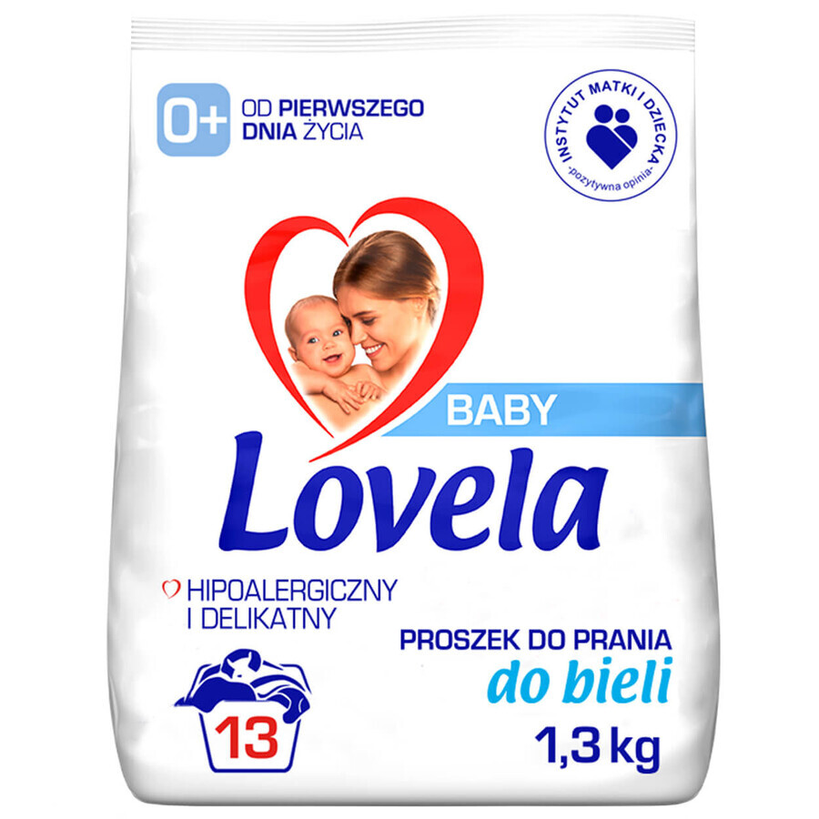 Lovela Baby, poeder voor het wassen van babykleertjes, hypoallergeen, wit, vanaf de geboorte, 1,3 kg