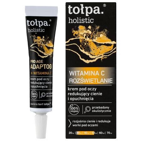 Tolpa Holistic Pro Age, Augencreme gegen Augenringe und Schwellungen, Adaptogen + Vitamin C, 10 ml