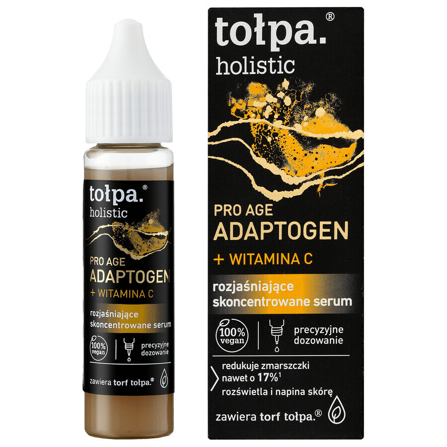 Tolpa Holistic Pro Age, ser concentrat iluminator pentru față, adaptogen + vitamina C, 20 ml