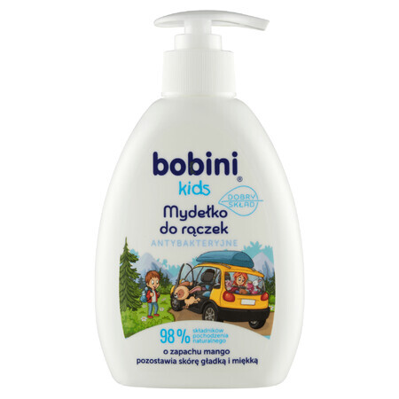 Bobini Kids, savon antibactérien pour les mains, avec distributeur, mangue, 300 ml