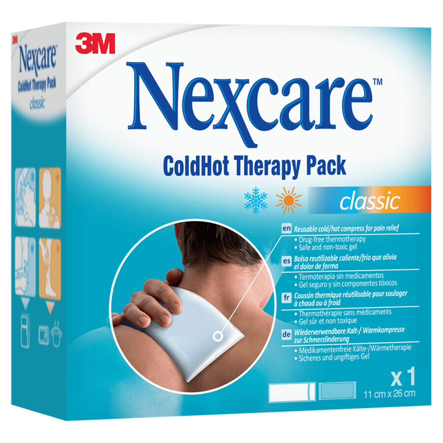 Nexcare ColdHot Classic, Warm-Kalt-Gelpackung, 11 cm x 26 cm, 1 Stück