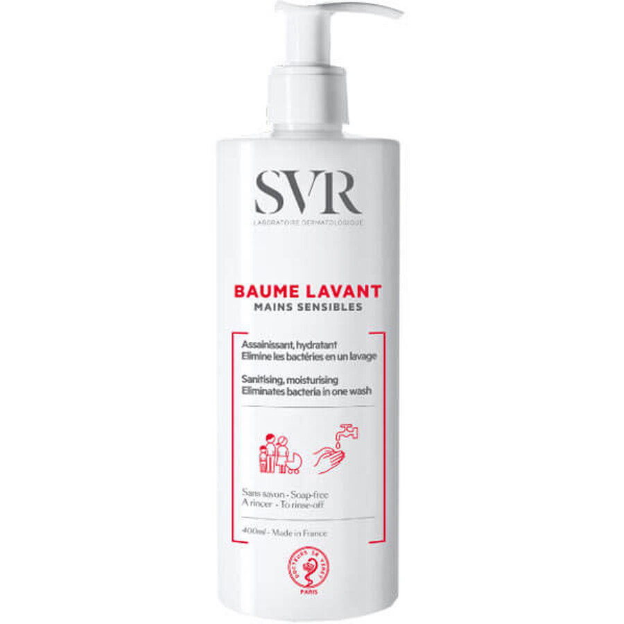 SVR Baume Lavant, lotion pour les mains, peau sensible, 400 ml