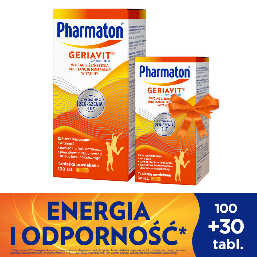 Pharmaton Geriavit Set, 100 Filmtabletten + 30 Tabletten als Geschenk