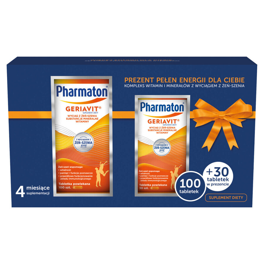 Pharmaton Geriavit Set, 100 Filmtabletten + 30 Tabletten als Geschenk