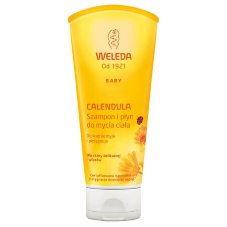 Weleda Calendula, shampoo en body wash, gevoelige huid, 200 ml