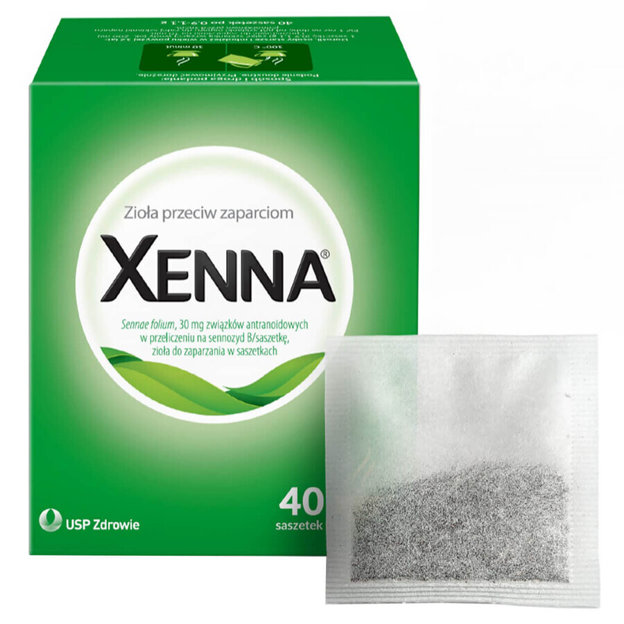 Xenna 30 mg, anti-constipatiekruiden, 40 sachets