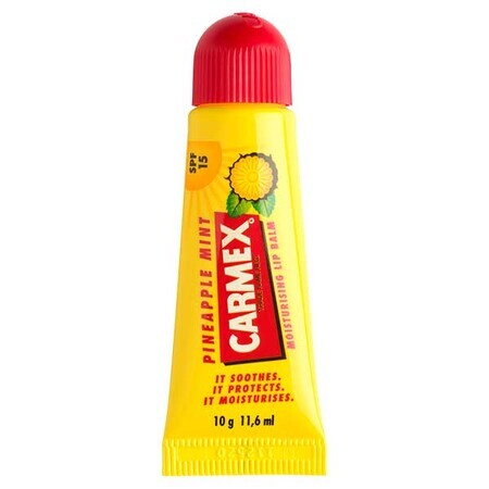 Carmex Ananas-Minze, feuchtigkeitsspendender Lippenbalsam in der Tube, SPF 15, 10 g