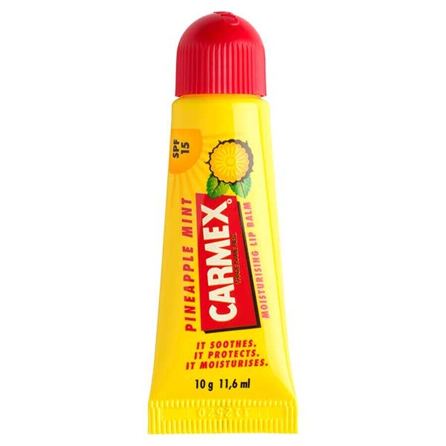 Carmex Ananas-Minze, feuchtigkeitsspendender Lippenbalsam in der Tube, SPF 15, 10 g