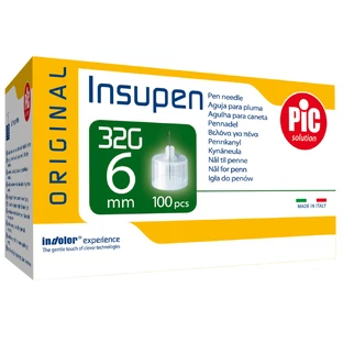 Pic Solution Insupen, Insulin-Pen-Nadeln, 32G (0,23 mm) x 6 mm, 100 Stück