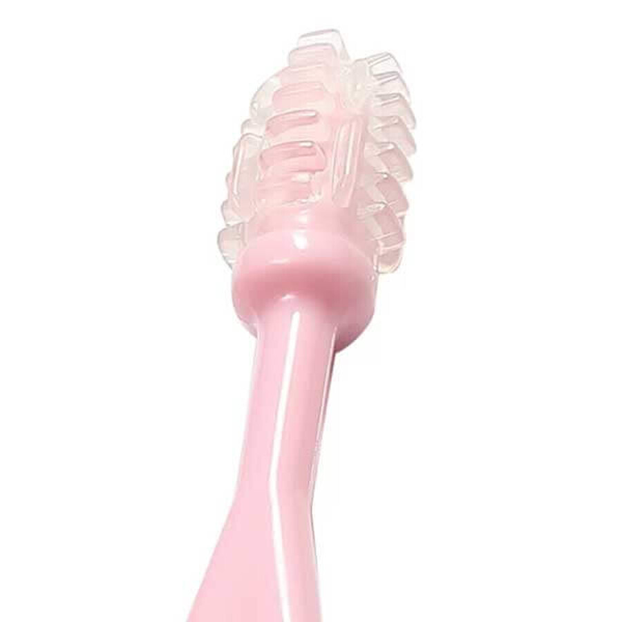 BabyOno, cepillos de dientes para bebés y niños, 550/01, rosa, 3 piezas