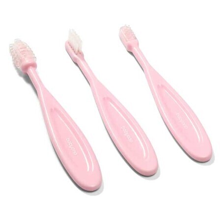 BabyOno, cepillos de dientes para bebés y niños, 550/01, rosa, 3 piezas