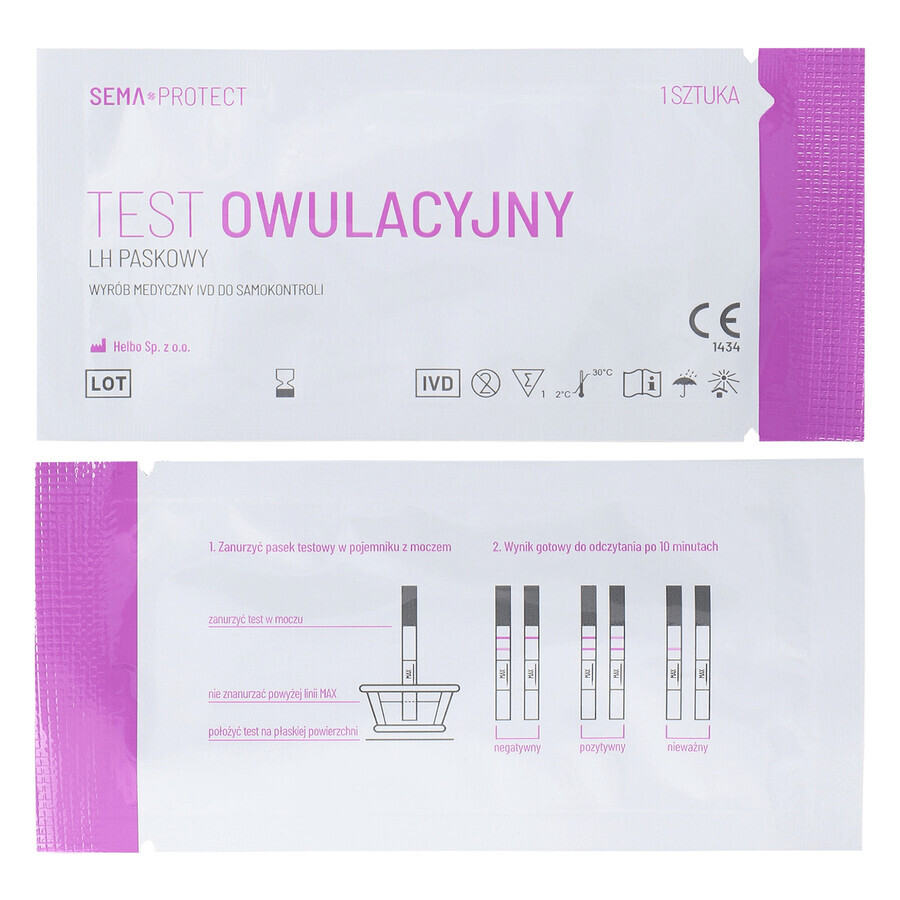 SEMA Protect, LH-Ovulationsstreifentest, empfindlich 25 mIU/ml, 5 Einheiten