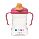 B.Box, cup for learning to drink, set 4 in 1, raspberry, from 4 months, 240 ml