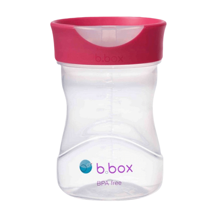 B.Box, cup for learning to drink, set 4 in 1, raspberry, from 4 months, 240 ml