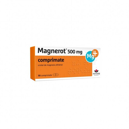 Magnerot 500 mg, 50 Tabletten, Worwag Pharma