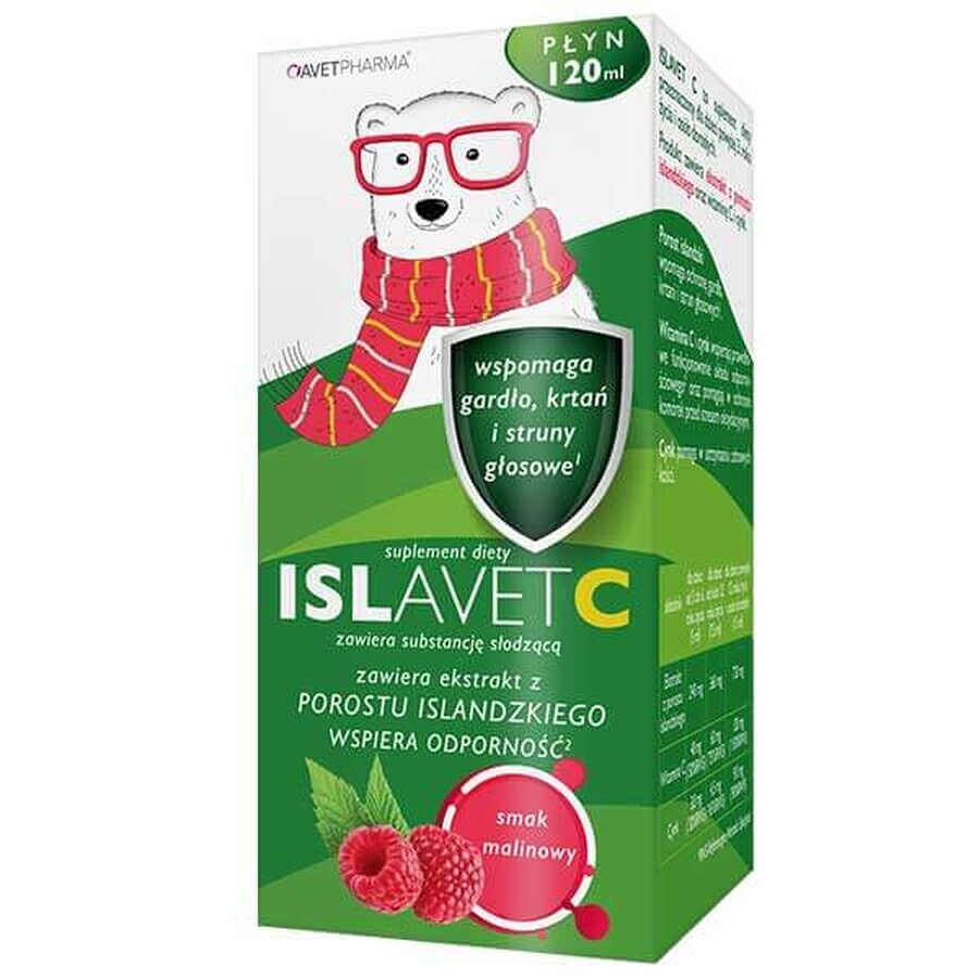 AvetPharma Islavet C, für Kinder ab 3 Jahren und Erwachsene, Himbeergeschmack, 120 ml