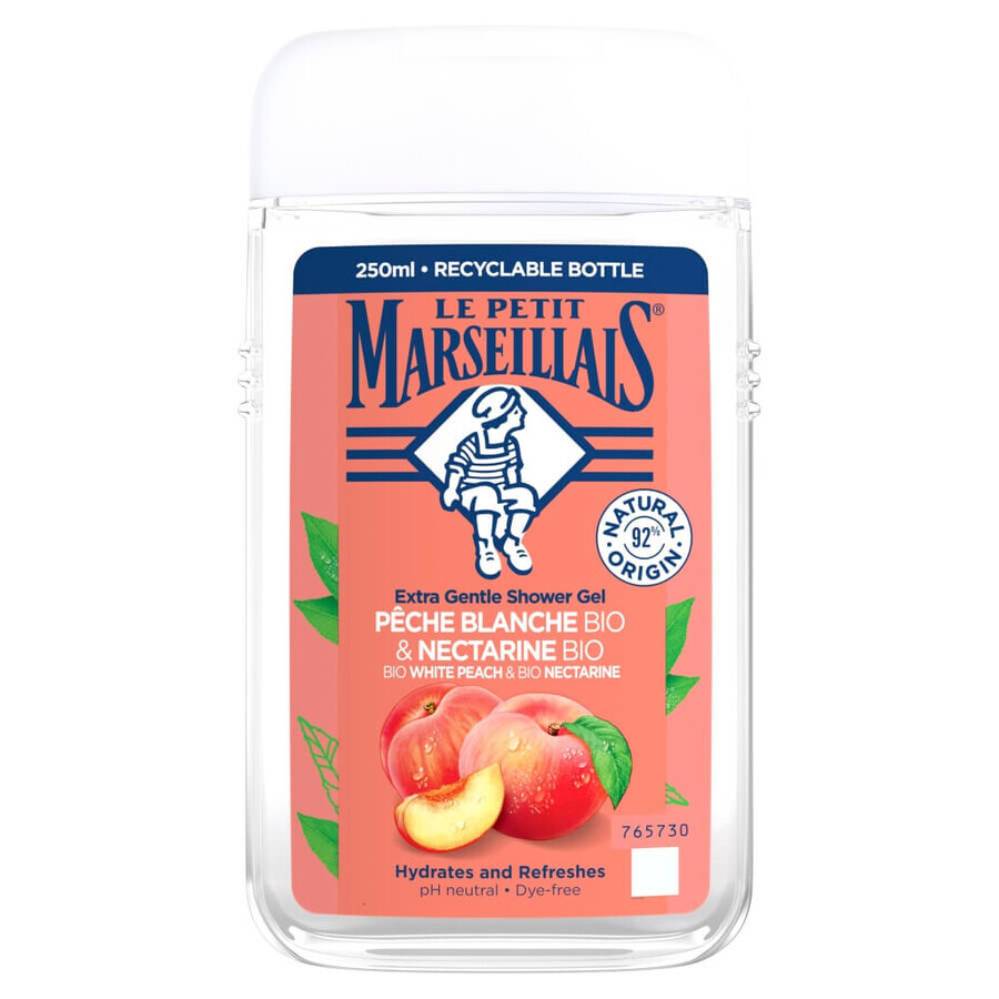 Le Petit Marseillais, delicate shower gel, white peach and BIO nectarine, 250 ml