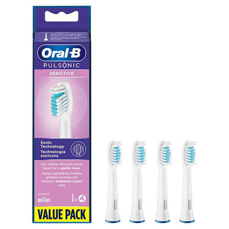 Oral-B, Ersatzaufsätze für Pulsonic Sensitive Zahnbürste, 4 Stück