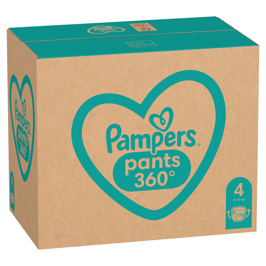 Pampers Pants, scutece, Maxi, mărimea 4, 9-15 kg, 176 buc