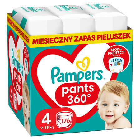 Pampers Pants, scutece, Maxi, mărimea 4, 9-15 kg, 176 buc