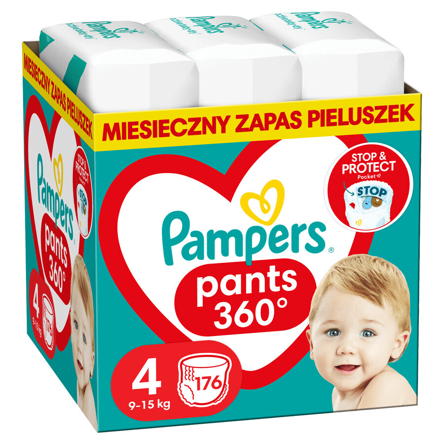 Pampers Pants, scutece, Maxi, mărimea 4, 9-15 kg, 176 buc