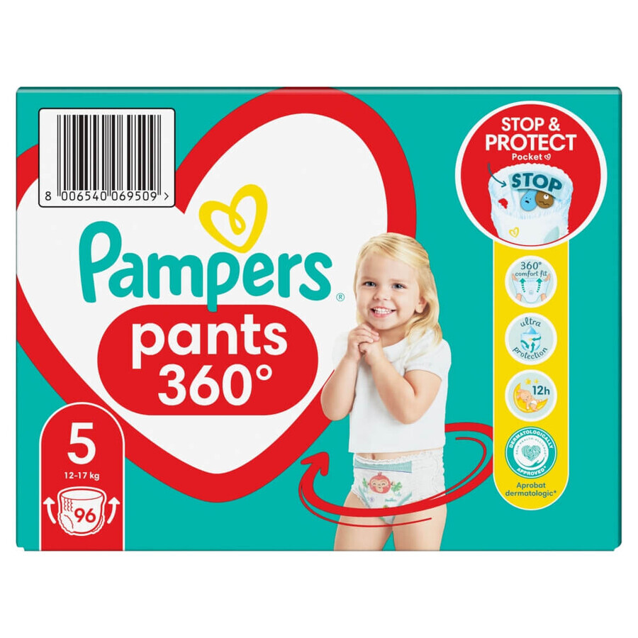 Pampers Pants, pannolini, taglia 5, 12-17 kg, 96 pz.