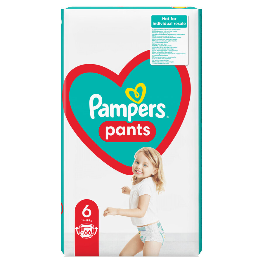 Pampers Pants, pannolini, Extra Large, taglia 6, 14-19 kg, 132 pz.