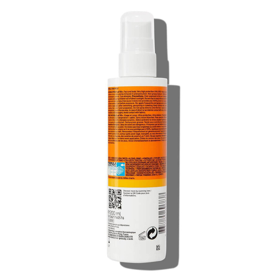 La Roche-Posay Anthelios, spray protector invisible, SPF 50+, 200 ml