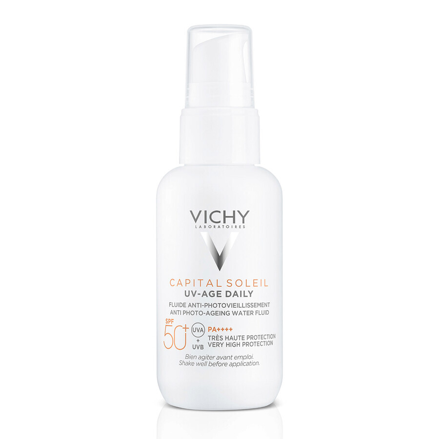 Vichy Capital Soleil UV-Age Daily, fluid antiîmbătrânire foto, SPF 50+, 40 ml