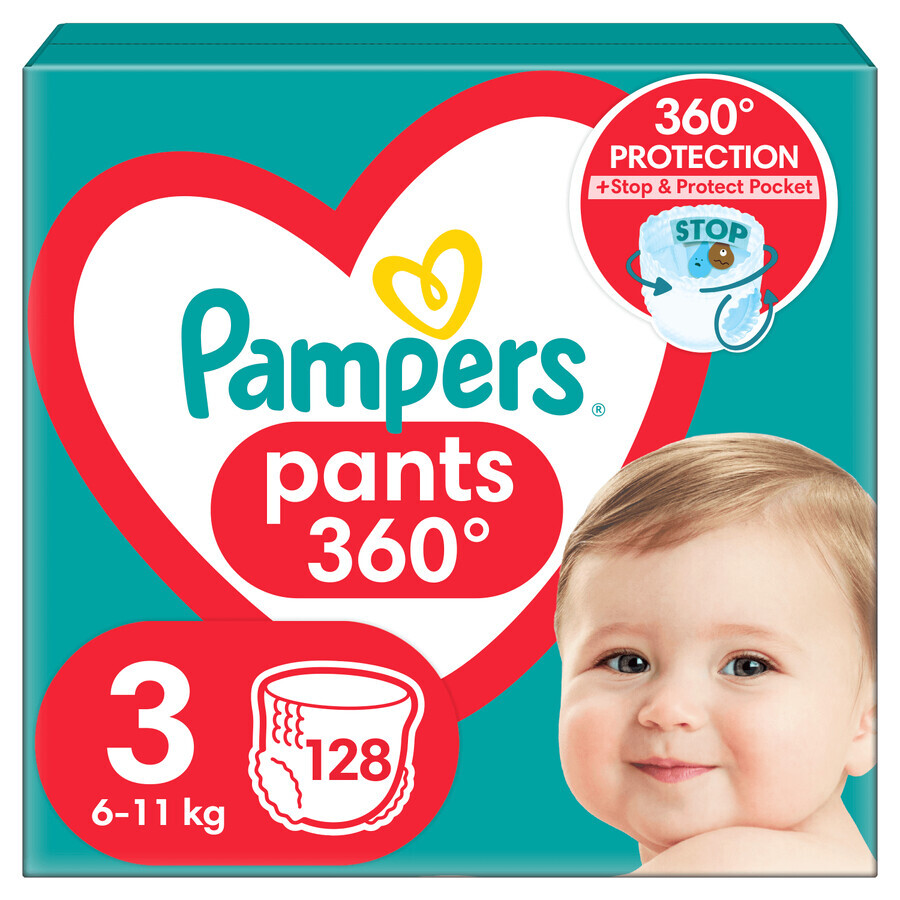 Pampers Pants, pannolini, taglia 3, 6-11 kg, 128 pz.