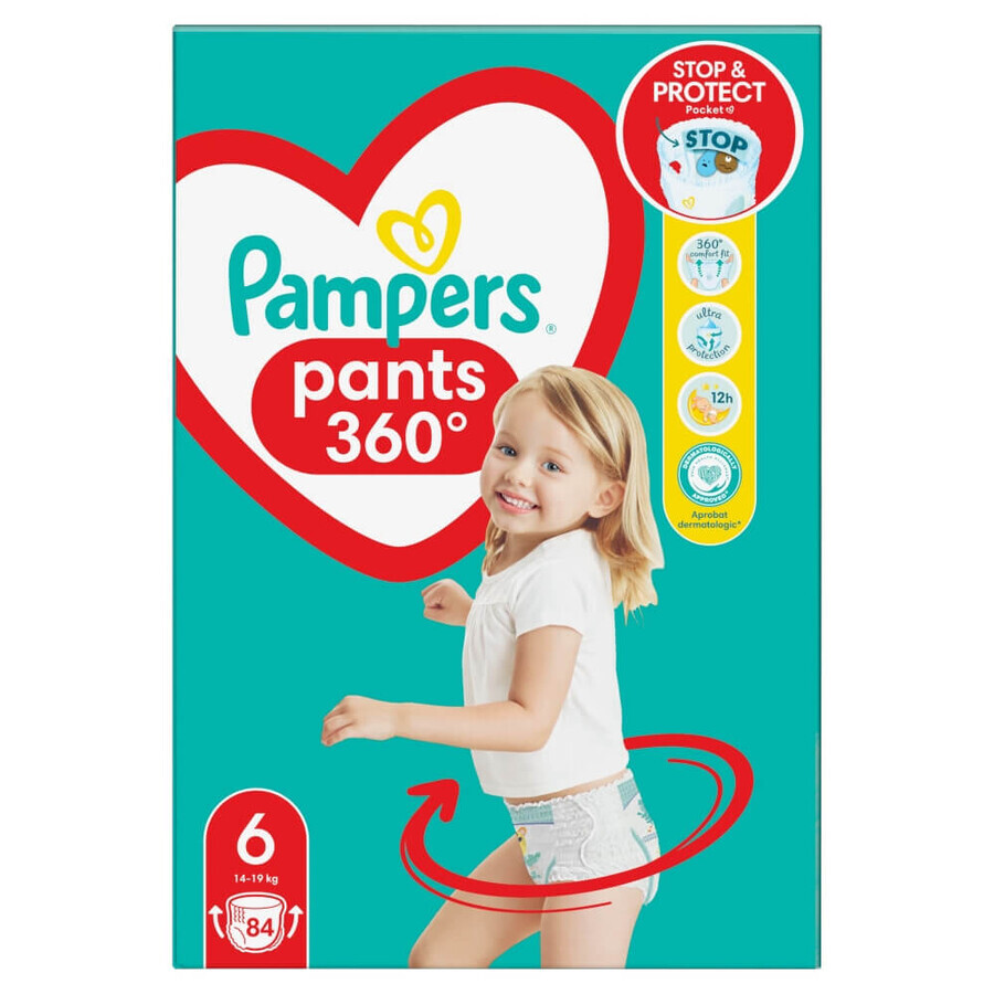 Pampers Pants, scutece, mărimea 6, 14-19 kg, 84 buc