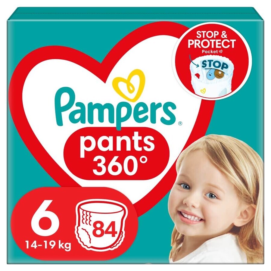 Pampers Pants, scutece, mărimea 6, 14-19 kg, 84 buc