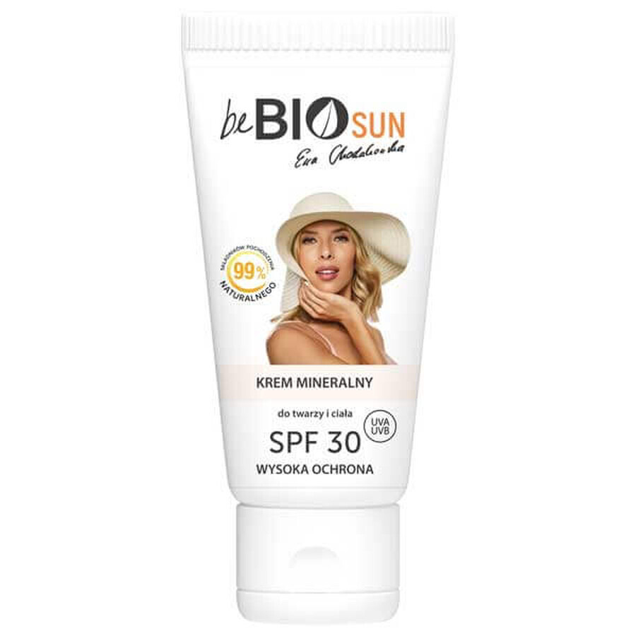 beBIO SUN Ewa Chodakowska, crema mineral para rostro y cuerpo, SPF 30, 75 ml