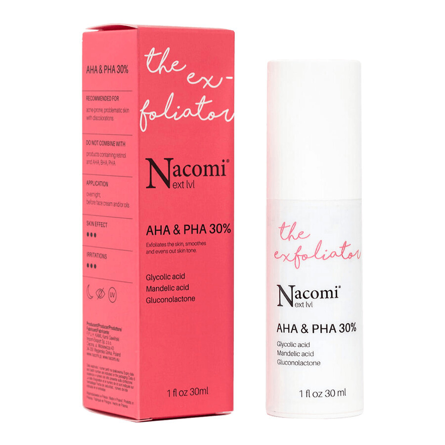 Nacomi Next Level, Peeling with AHA and PHA acids 30%, for night, 30 ml