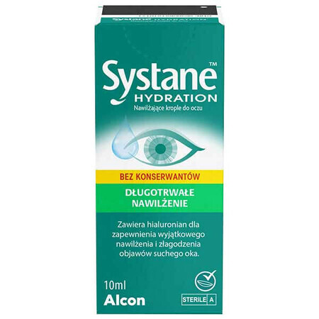 Systane Hydration, hydrating eye drops, preservative free, 10 ml