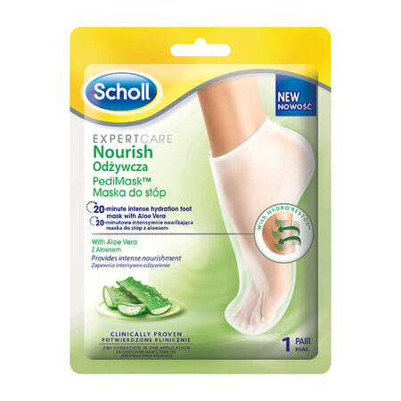 Scholl PediMask, pflegende Fußmaske mit Aloe vera, 1 Paar