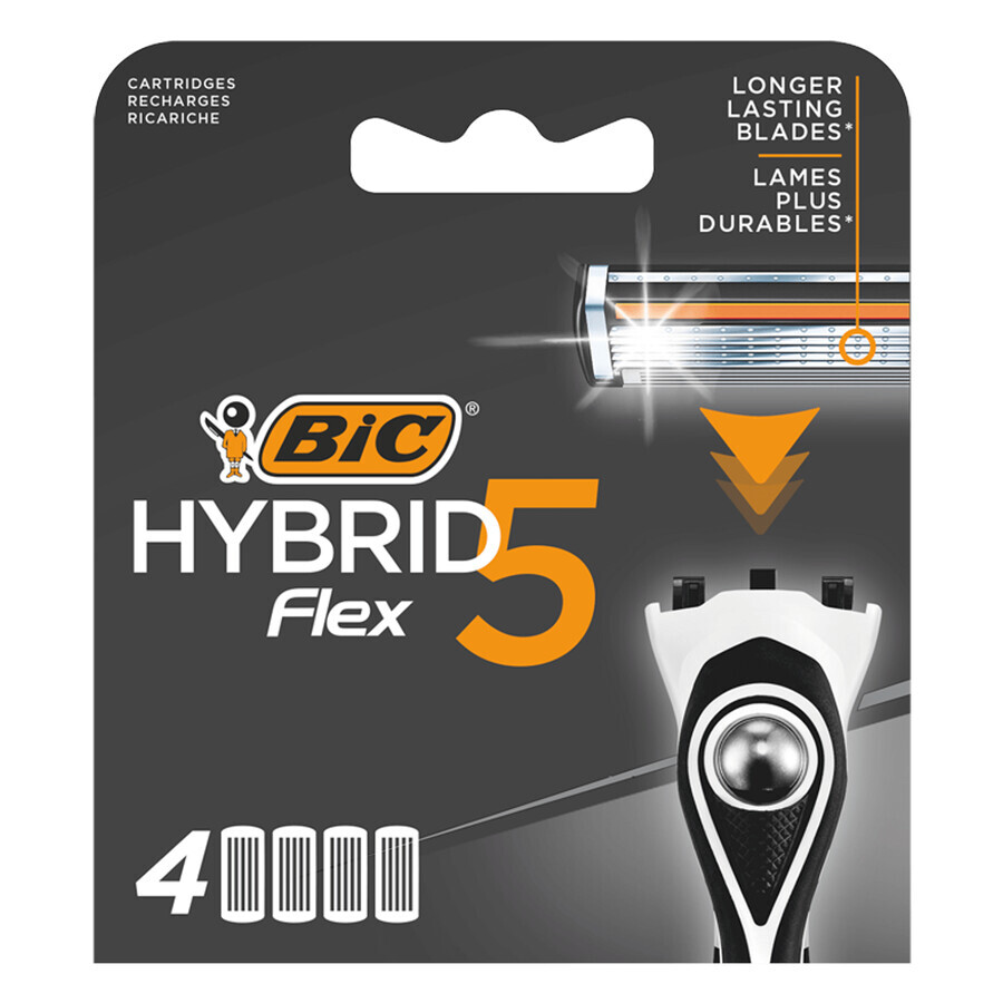 BIC Flex 5 Hybrid, verwisselbare vullingen, 4 stuks