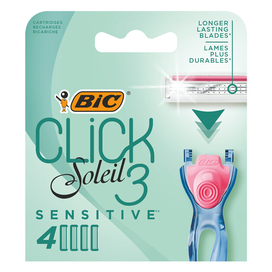 BIC Soleil Click 3 Sensitive, austauschbare Minen, 4 Stück