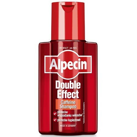 Alpecin Double Efect, Shampoo mit Koffein gegen Haarausfall und gegen Schuppen, 200 ml