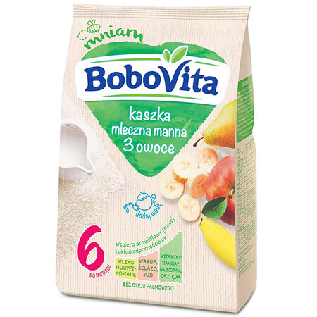 BoboVita Porridge, Apfel, Birne und Banane, milchig, nach 6 Monaten, 230 g