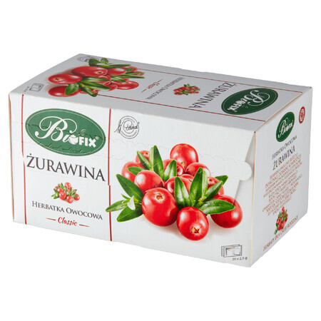 Bi Fix Classic, Cranberry, Früchtetee, 2,5 g x 20 Portionsbeutel