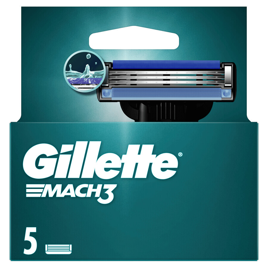 Gillette Mach 3, replacement cartridges, 5 pieces