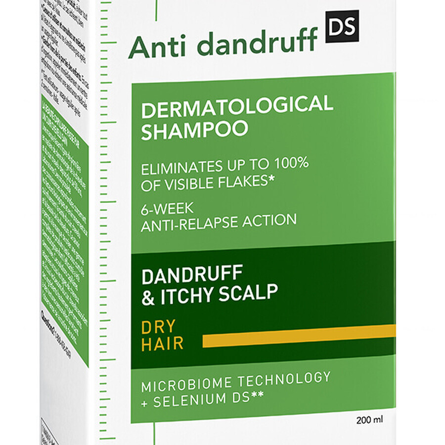 Vichy Dercos Anti Dandruff DS, șampon anti-mătreață, păr uscat, 200 ml