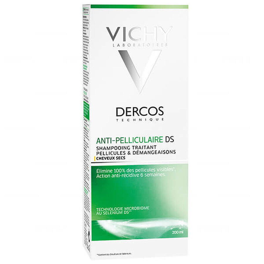 Vichy Dercos Anti Dandruff DS, șampon anti-mătreață, păr uscat, 200 ml