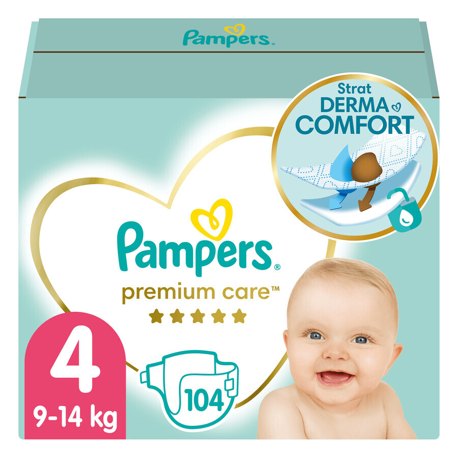 Pampers Premium Care, Windeln Größe 4, 9-14 kg, 104 Stück