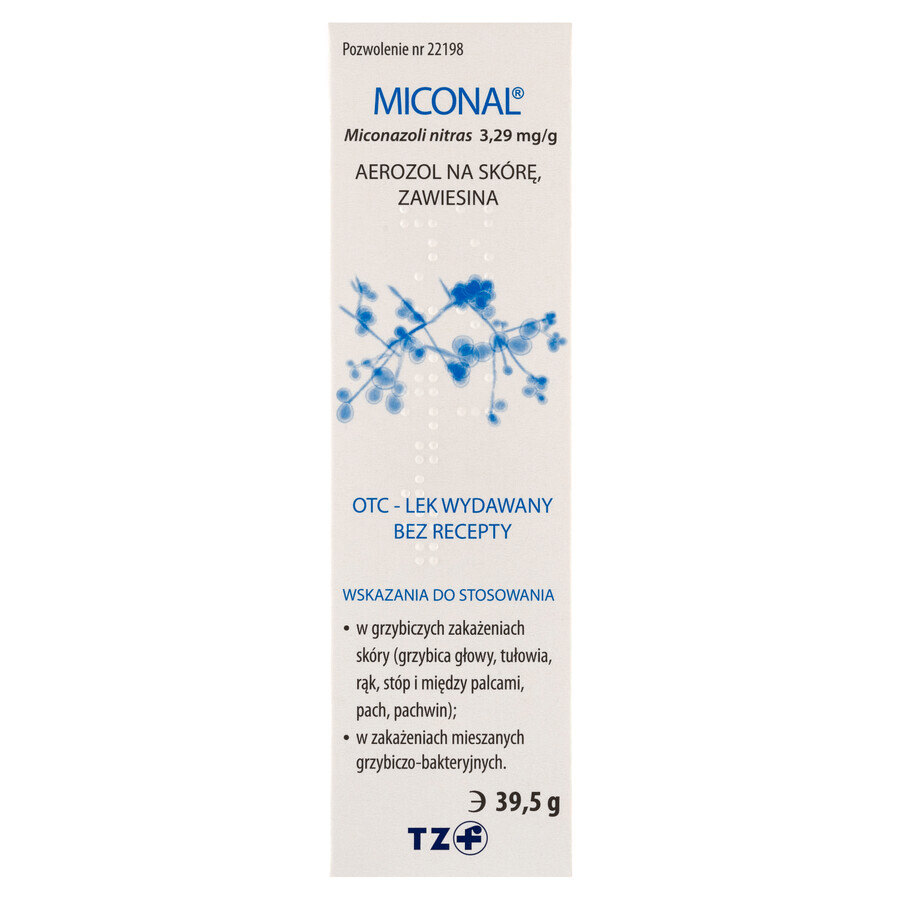 Miconal 3.29 mg/g, skin spray, suspension, 39.5 g