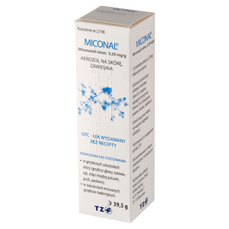 Miconal 3.29 mg/g, skin spray, suspension, 39.5 g