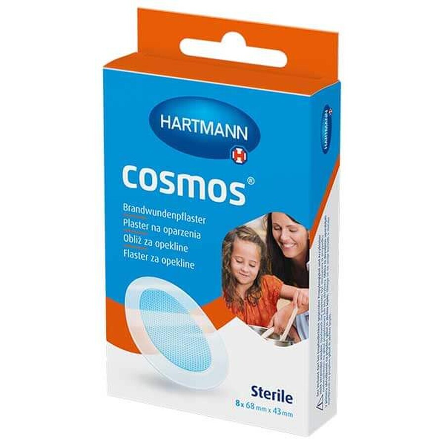 Cosmos Burn Patch Hydrogel Waterproof Sterile 68mm x 43mm 8pcs