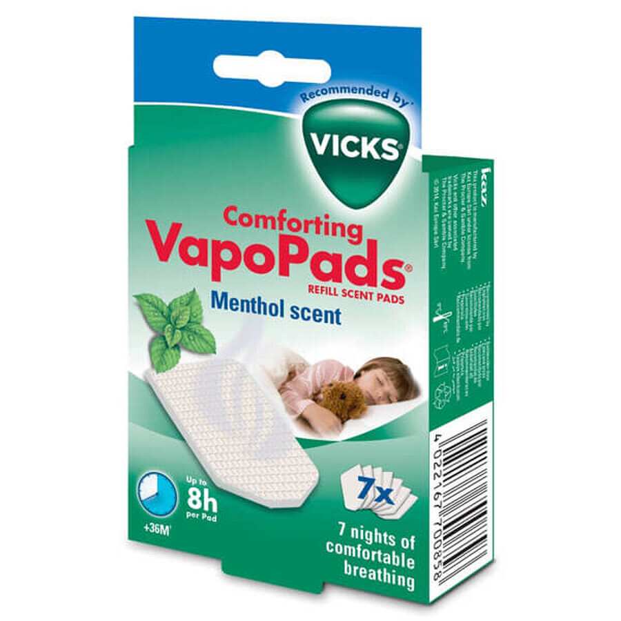 Vicks Comforting VapoPads, Ersatz-Öldiffusor-Nachfüllungen, Menthol-Duft, 7 Stück