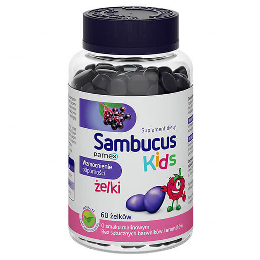 Sambucus Kids Gel, Himbeergeschmack, 60 Stück